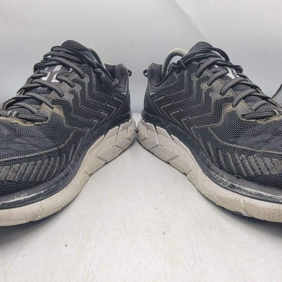 Hoka One One Clifton 4 Mens 10.5 Black White Athletic Shoes Running Walking - Picture 3 of 13